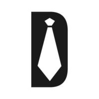 design de logotipo de gravata letra d vetor