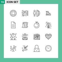 pacote de interface do usuário de 16 contornos básicos de botas de trilha de arquivo na internet elementos de design de vetores editáveis