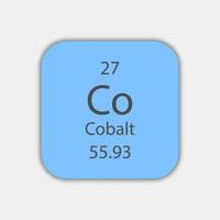 símbolo de cobalto. elemento químico da tabela periódica. ilustração vetorial. vetor