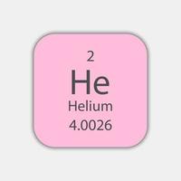 símbolo de hélio. elemento químico da tabela periódica. ilustração vetorial. vetor