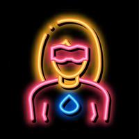 ilustração de ícone de brilho neon de mulher super-herói vetor