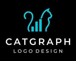 gato e design de logotipo de negócios de gráficos financeiros. vetor