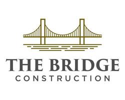 design de logotipo de construção de ponte geométrica. vetor