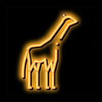 ilustração de ícone de brilho neon de girafa vetor