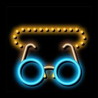 óculos para ilustração de ícone de brilho neon de vista vetor