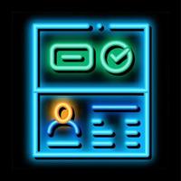 ilustração de ícone de brilho neon de acesso a passaporte vetor