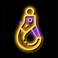 ferramenta de gancho de guindaste ilustração de ícone de brilho neon vetor