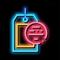 ilustração de ícone de brilho neon de rótulo em branco vetor