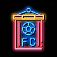 bandeira de comando de futebol ilustração do ícone de brilho neon vetor