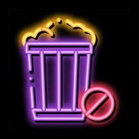 ilustração do ícone de brilho neon da cesta de lixo vetor