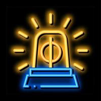 ilustração de ícone de brilho neon de alarme de carro de esquadrão da polícia vetor