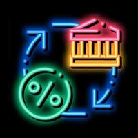 ilustração de ícone de brilho de néon de troca de construção de crédito vetor
