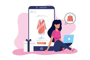 banner de compras online e e-commerce vetor