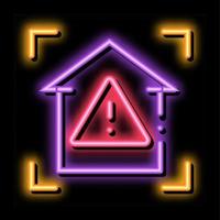 ilustração de ícone de brilho neon de detecção doméstica insegura vetor