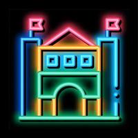 ilustração do ícone do brilho neon do parque de diversões do castelo vetor