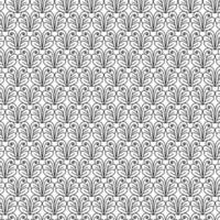 desenho de padrão de folhas em preto e branco de fundo vetor