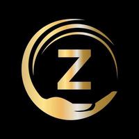 sinal de fundação de caridade de unidade de letra z. design de logotipo de trabalho em equipe de unidade vetor