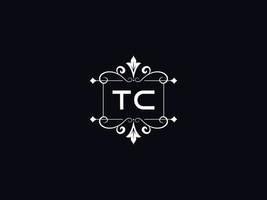 logotipo tc profissional, design de letras de logotipo tc luxo minimalista vetor