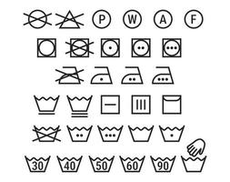 conjunto de símbolos de lavagem vetor