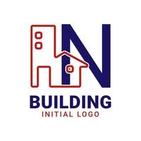 letra n construindo design de logotipo vetorial inicial vetor
