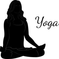 ioga. pose de lótus. pose de ioga para relaxamento e meditação. silhuetas de uma mulher. vetor