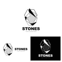 logotipo de pedra, pedra vetorial moderna com estilo de linha de geometria, design para decoração estética, produto moderno de marca, linha de geometria estética abstrata de ícone simples vetor