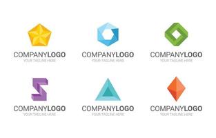 conjunto de logotipos geométricos vetor