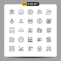 25 ícones criativos, sinais e símbolos modernos de elementos de design vetoriais editáveis de verificação completa de petri vetor