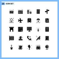 conjunto de 25 sinais de símbolos de ícones de interface do usuário modernos para moedas de teste de coração, aplicação de emprego, investimento, elementos de design de vetores editáveis