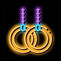 ilustração de ícone de brilho neon de equipamentos esportivos de anéis vetor