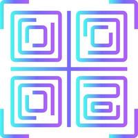 ícones de inicialização fintech de código qr com estilo de contorno gradiente azul vetor