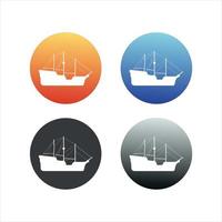 conjunto de ilustração vetorial de estoque de barco e embarcação vetor