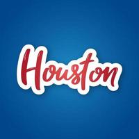 letras desenhadas à mão de houston em gradiente vetor