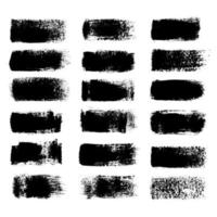 conjunto vetorial de pincel de textura de tinta preta, coleção de traçados de pincel grunge. vetor