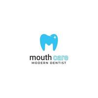 cuidados com a boca, design de logotipo odontológico. logotipo criativo do dentista. logotipo de vetor de empresa de clínica odontológica criativa.