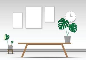 o design é moderno e exótico para a folha monstera verde da natureza na selva botânica de verão para o fundo do banner, decoração, moldura e para ilustração. vetor
