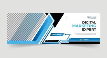 modelo de banner de mídia social de capa de marketing digital corporativo moderno vetor premium