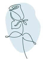 design de flor, rosa desenhada em estilo de linha minimalista vetor