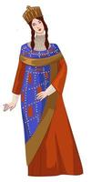 mulher bizantina vestindo roupas tradicionais vestido vetor