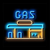 ilustração de ícone de brilho neon de posto de gasolina vetor