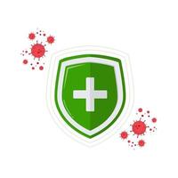 logotipo do ícone do vetor do sistema imunológico. proteção contra vírus de bactérias de saúde.