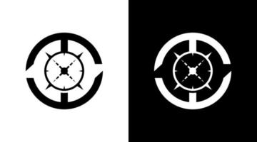 foco alvo logotipo minimalista ícone preto e branco ilustração modelos de designs de estilo vetor