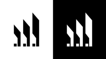 arquitetura imóveis logotipo monograma ícone preto e branco ilustração modelos de designs de estilo vetor