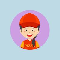 avatar de um personagem de entregador de pizza vetor