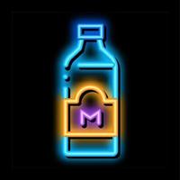 garrafa de leite de loja ilustração do ícone de brilho neon vetor