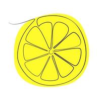 uma linha limão, laranja. frutas tropicais de desenho contínuo. ilustração vetorial de estoque, eps 10 vetor
