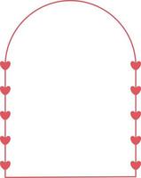borda de moldura de dia dos namorados arco de coração forma de curva vetor