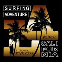 design de vetor de logotipo de aventura de surf california