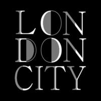 design de tipografia de texto branco preto da cidade de londres vetor