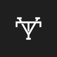 letra vt vetor de logotipo de símbolo de design de linha geométrica vinculada